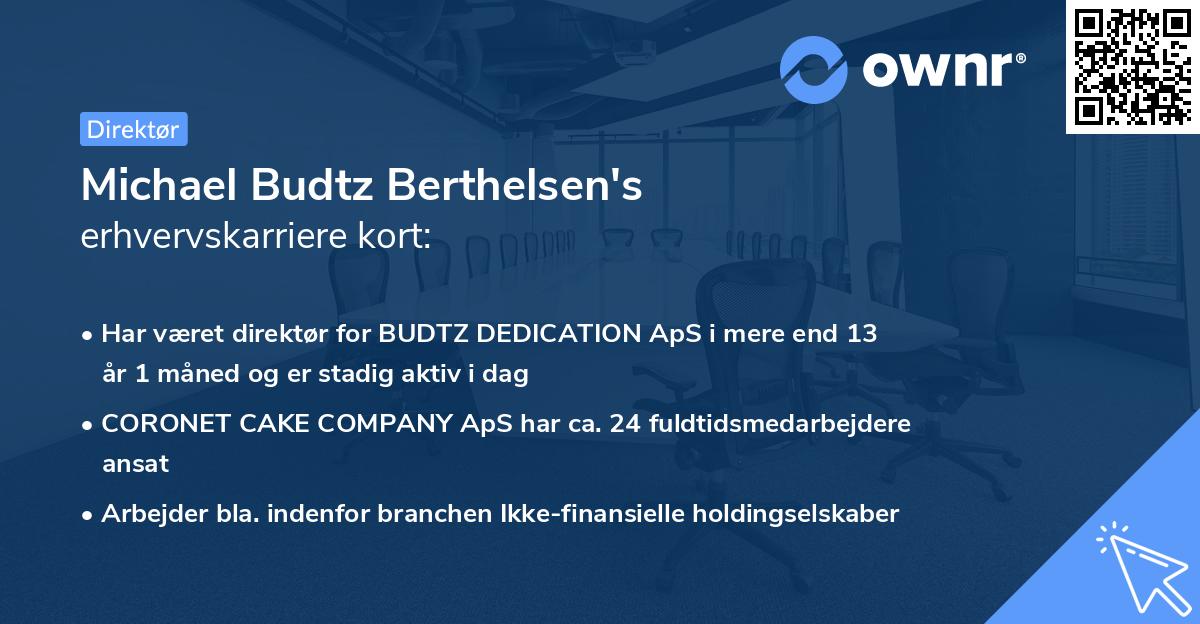 Michael Budtz Berthelsen's erhvervskarriere kort
