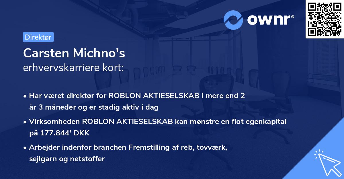 Carsten Michno's erhvervskarriere kort