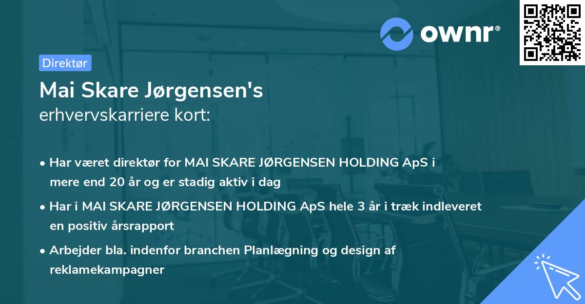 Mai Skare Jørgensen's erhvervskarriere kort