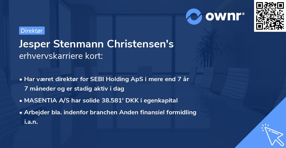 Jesper Stenmann Christensen's erhvervskarriere kort