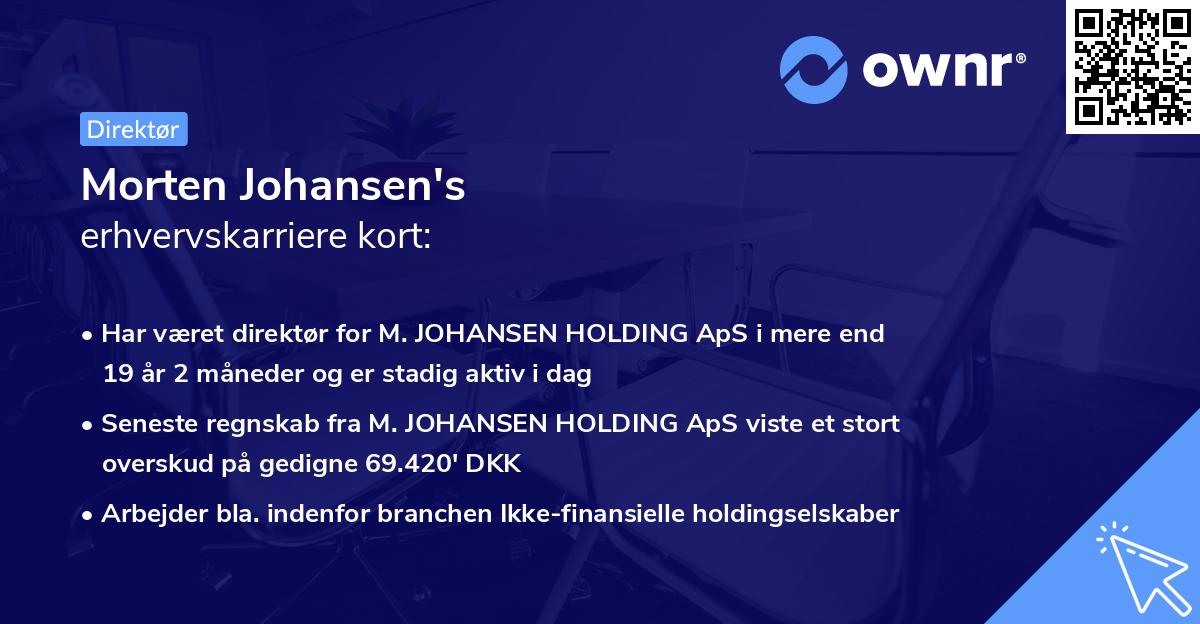 Morten Johansen's erhvervskarriere kort