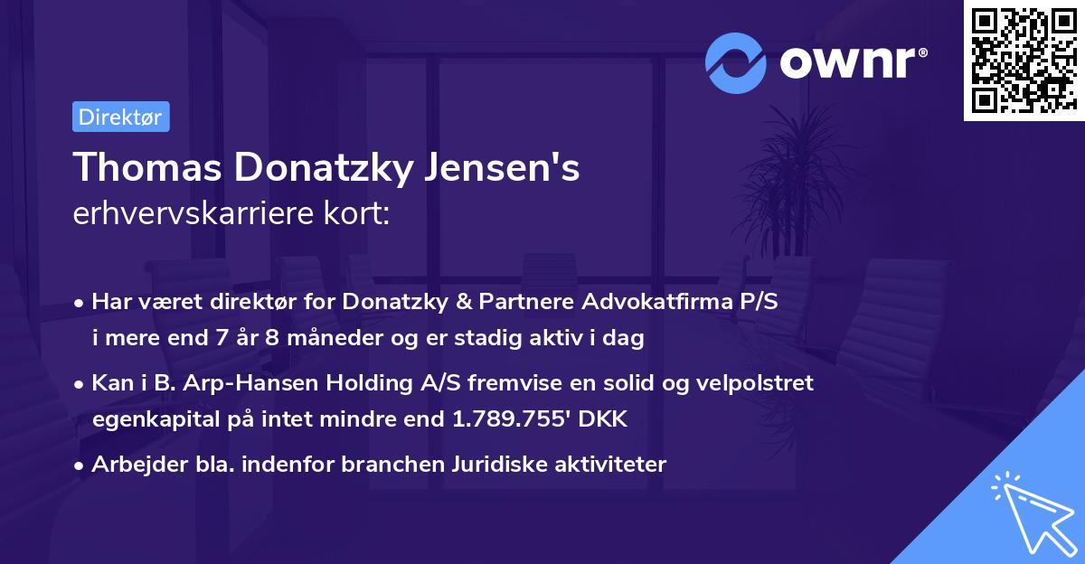 Thomas Donatzky Jensen's erhvervskarriere kort