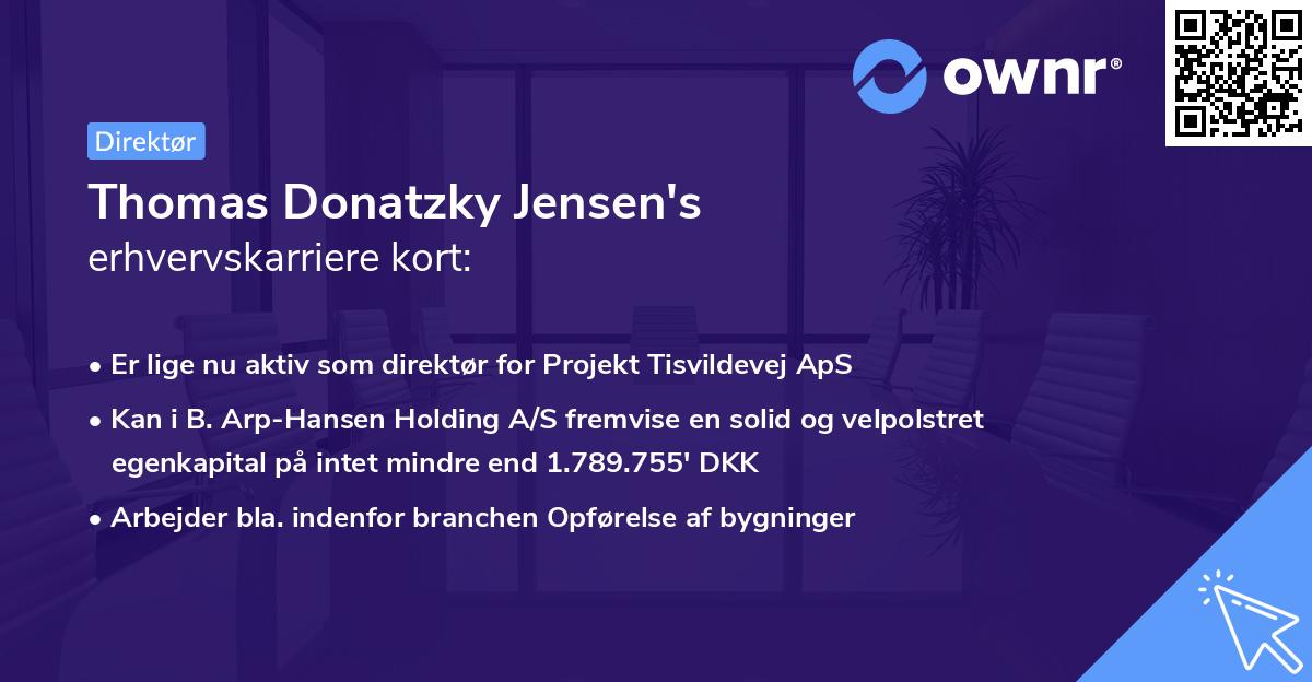 Thomas Donatzky Jensen's erhvervskarriere kort