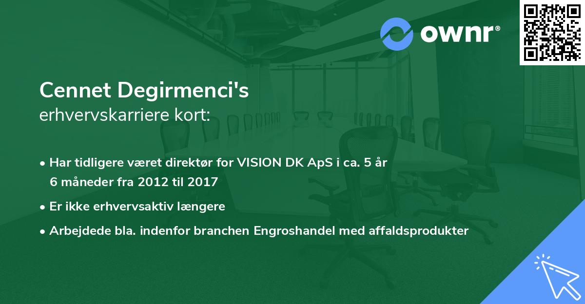 Cennet Degirmenci's erhvervskarriere kort
