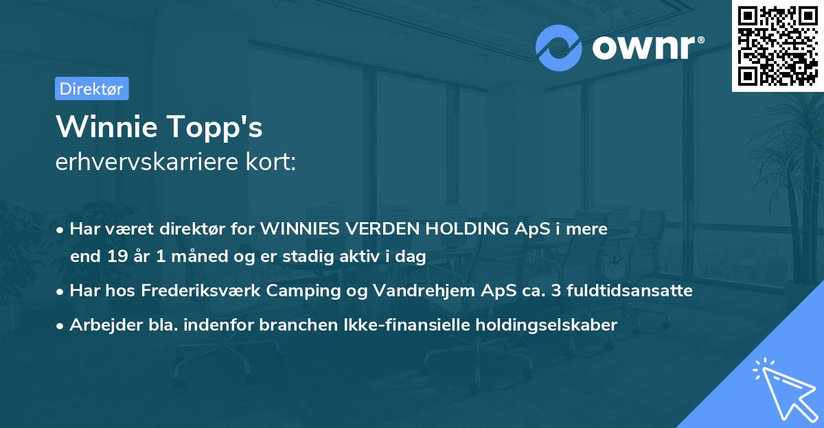 Winnie Topp's erhvervskarriere kort