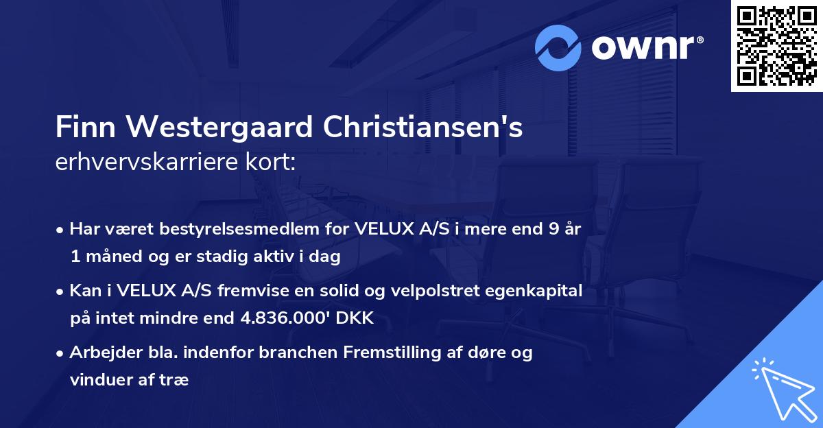 Finn Westergaard Christiansen's erhvervskarriere kort