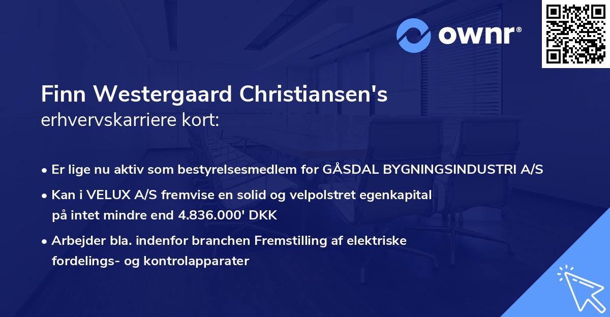 Finn Westergaard Christiansen's erhvervskarriere kort