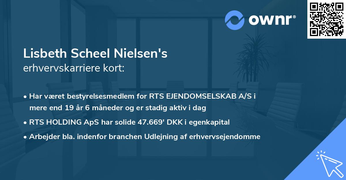 Lisbeth Scheel Nielsen's erhvervskarriere kort