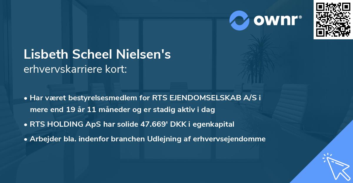 Lisbeth Scheel Nielsen's erhvervskarriere kort