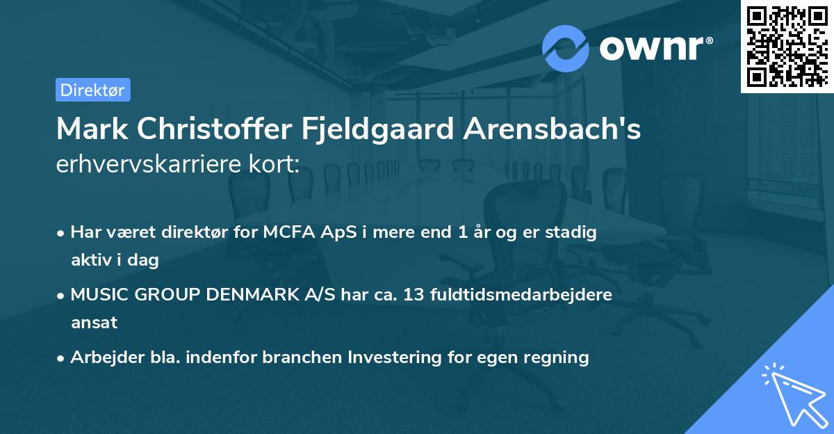 Mark Christoffer Fjeldgaard Arensbach's erhvervskarriere kort