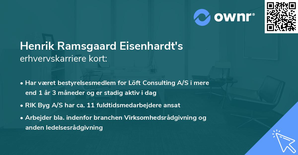 Henrik Ramsgaard Eisenhardt's erhvervskarriere kort