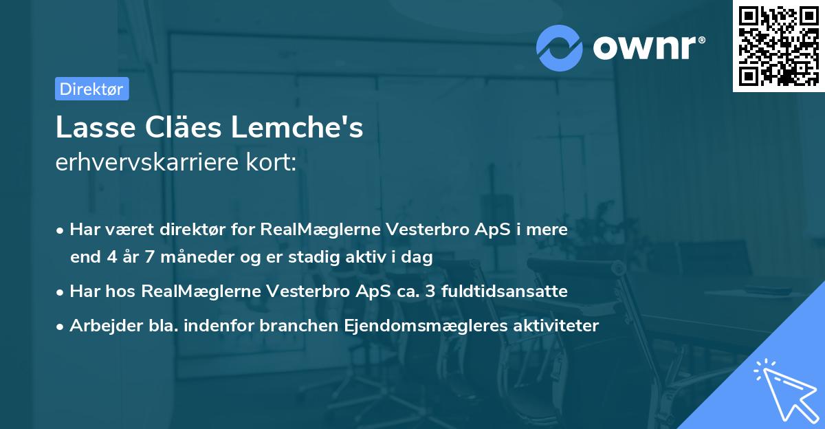 Lasse Cläes Lemche's erhvervskarriere kort