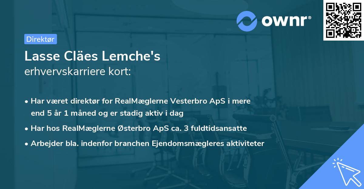 Lasse Cläes Lemche's erhvervskarriere kort