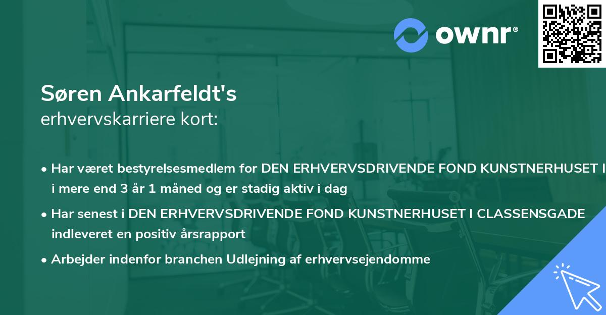 Søren Ankarfeldt's erhvervskarriere kort