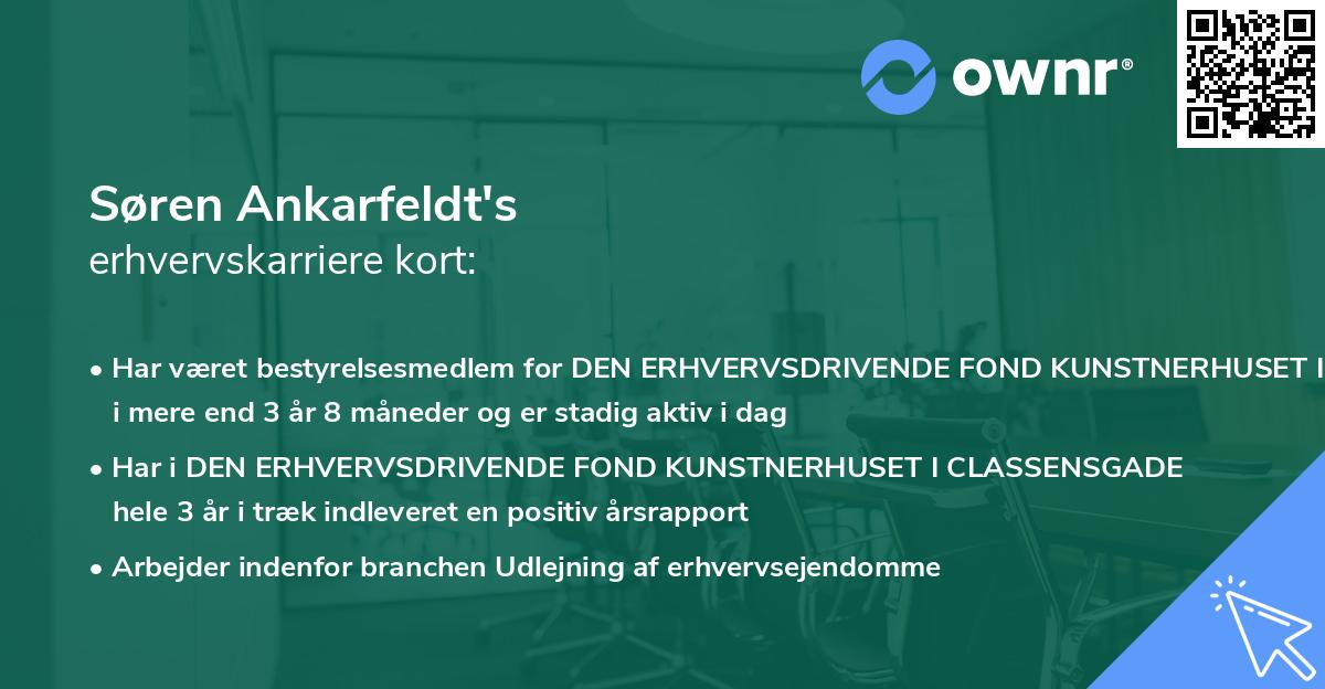 Søren Ankarfeldt's erhvervskarriere kort