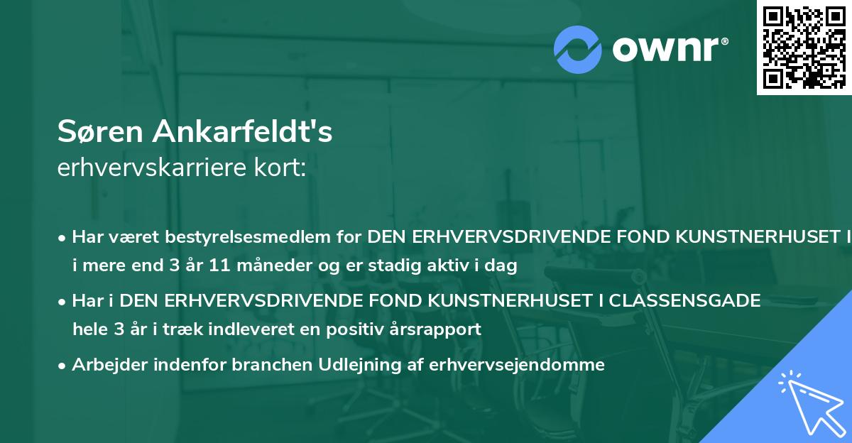 Søren Ankarfeldt's erhvervskarriere kort