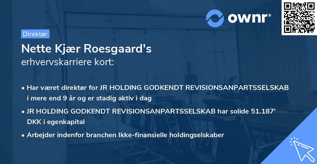 Nette Kjær Roesgaard's erhvervskarriere kort