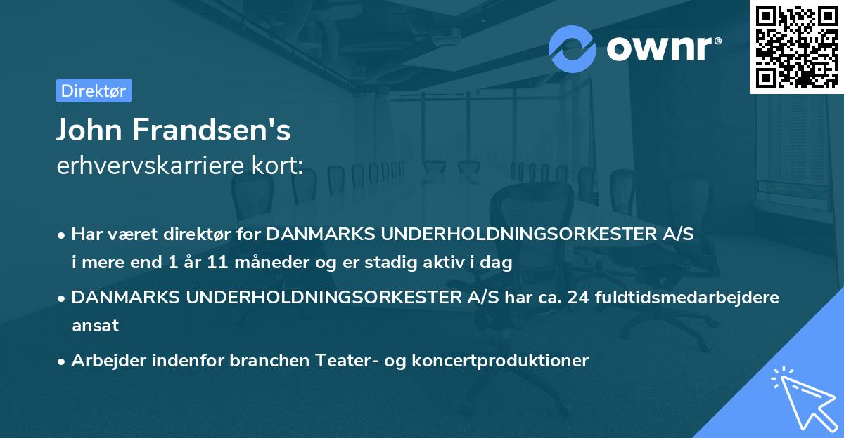 John Frandsen's erhvervskarriere kort