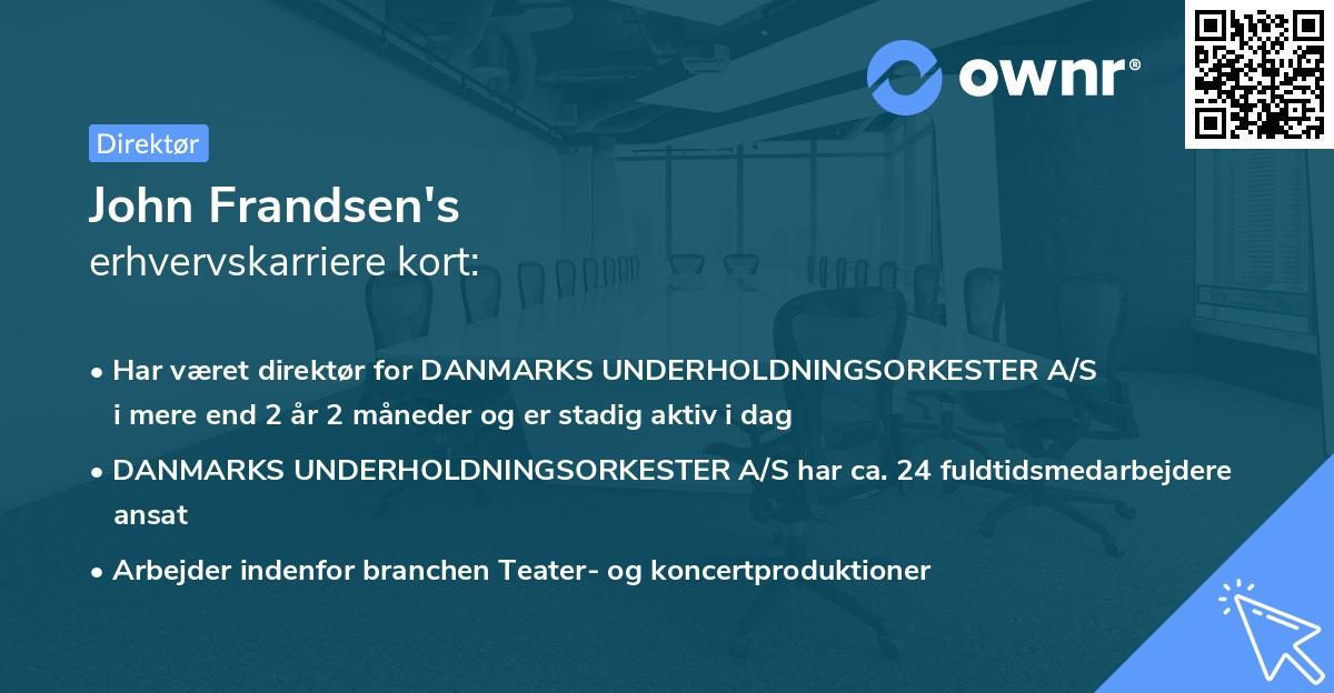 John Frandsen's erhvervskarriere kort