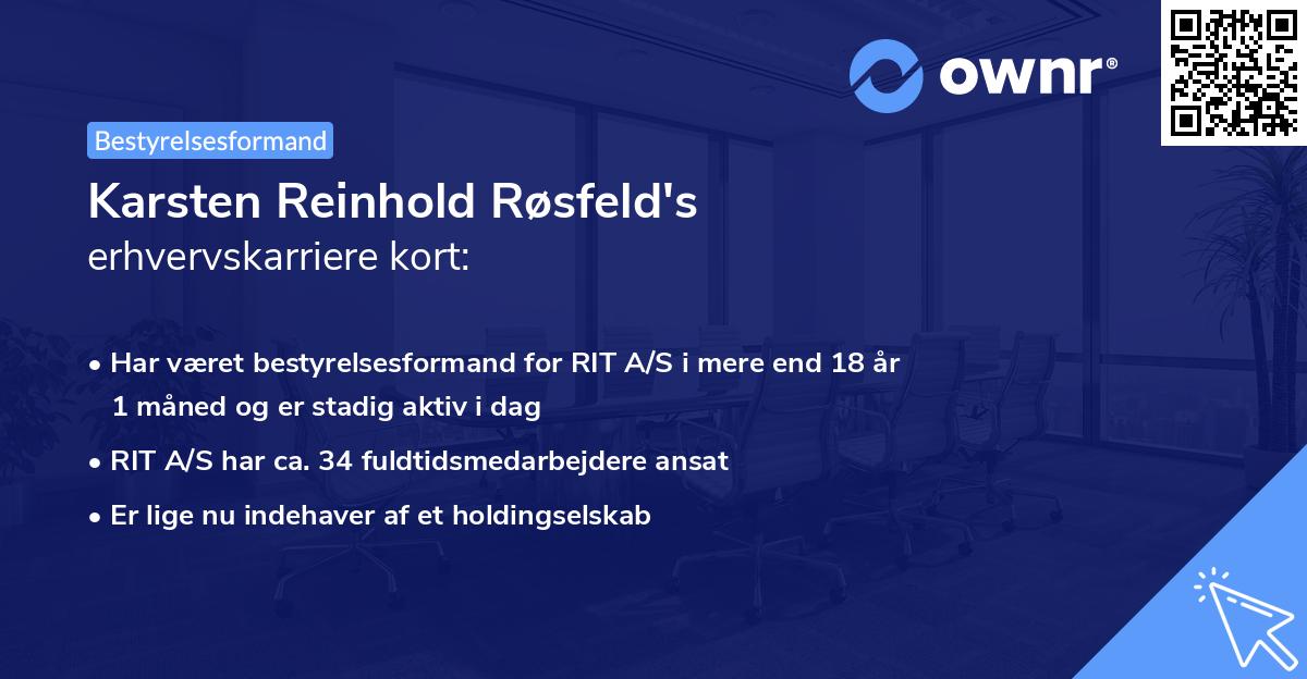 Karsten Reinhold Røsfeld's erhvervskarriere kort