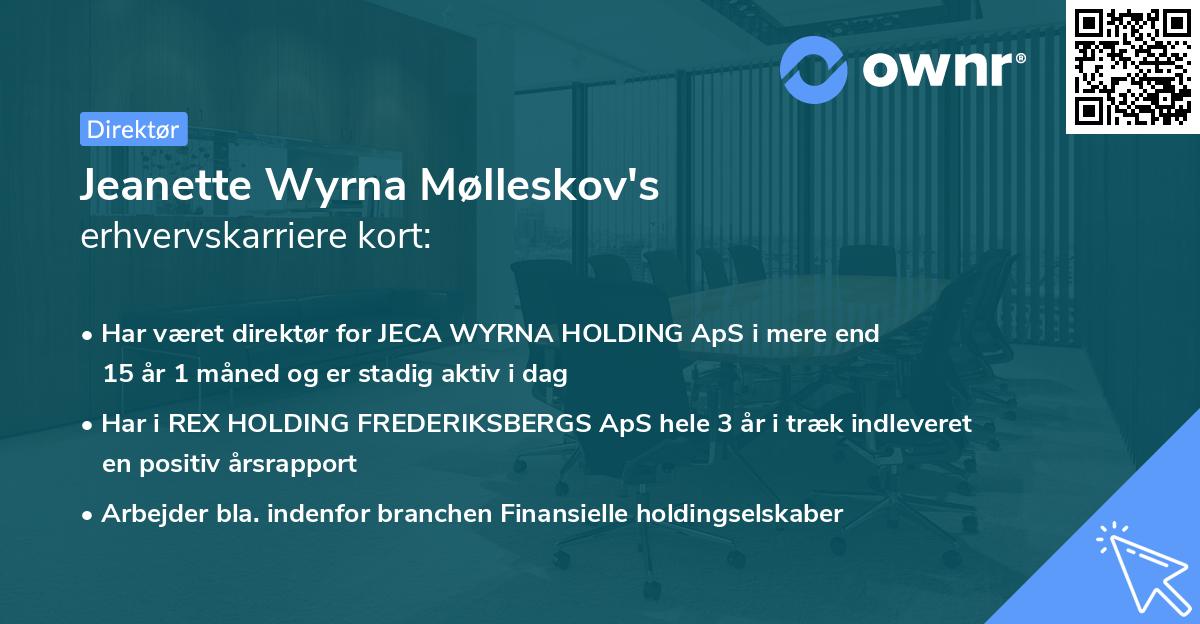 Jeanette Wyrna Mølleskov's erhvervskarriere kort