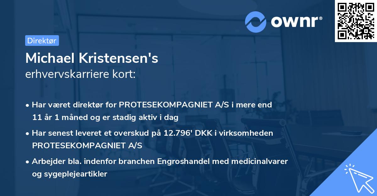 Michael Kristensen's erhvervskarriere kort