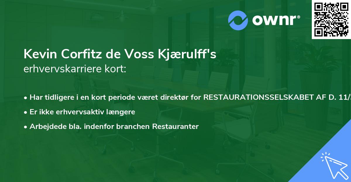 Kevin Corfitz de Voss Kjærulff's erhvervskarriere kort
