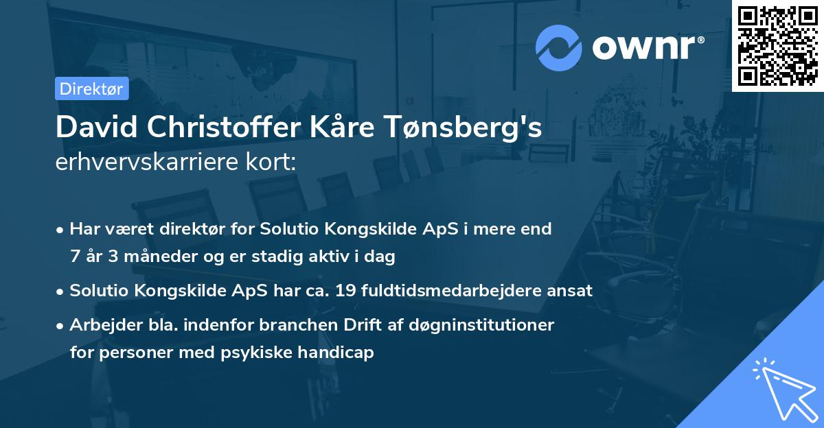 David Christoffer Kåre Tønsberg's erhvervskarriere kort