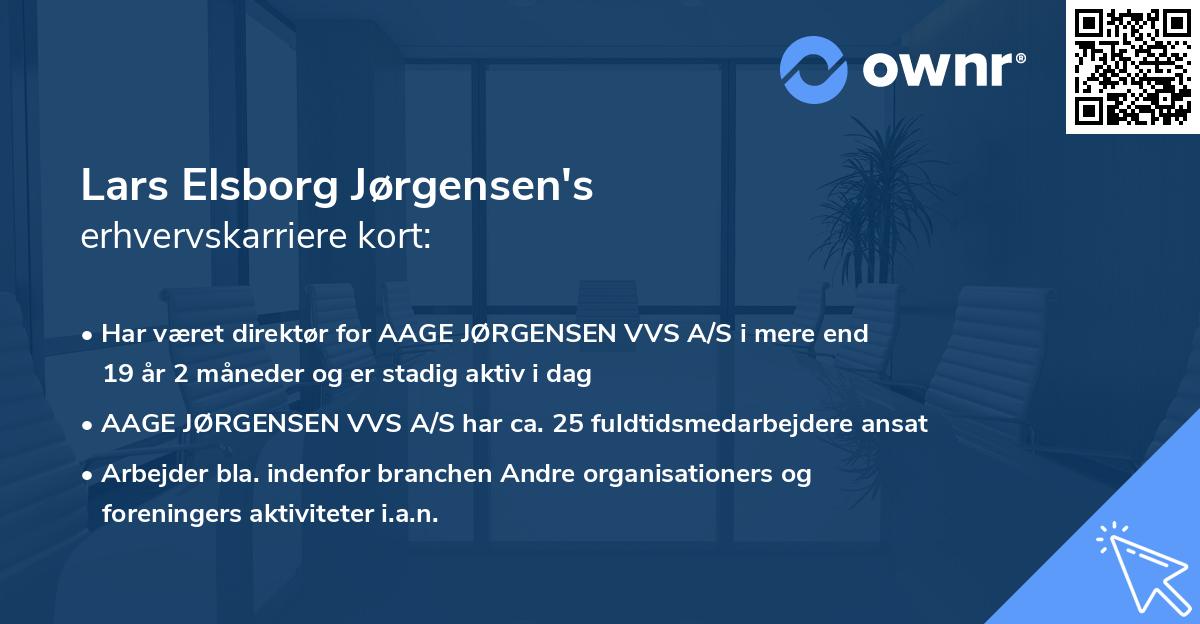 Lars Elsborg Jørgensen's erhvervskarriere kort