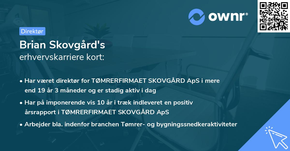 Brian Skovgård's erhvervskarriere kort