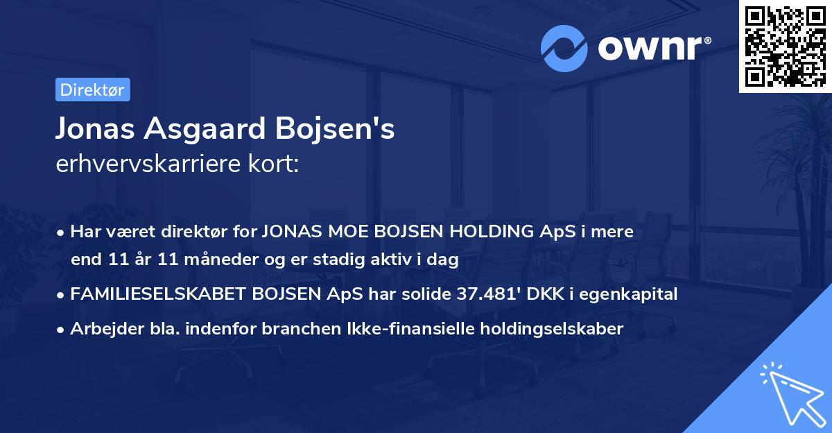 Jonas Asgaard Bojsen's erhvervskarriere kort