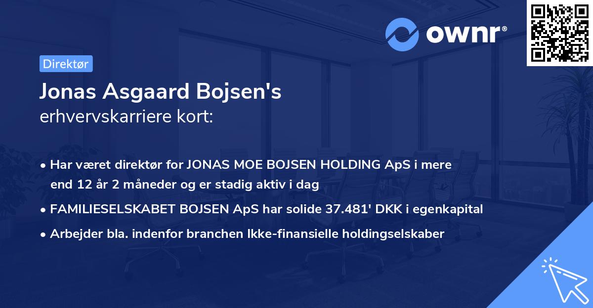 Jonas Asgaard Bojsen's erhvervskarriere kort