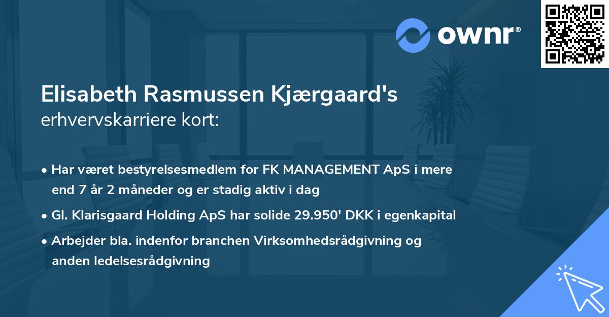 Elisabeth Rasmussen Kjærgaard's erhvervskarriere kort