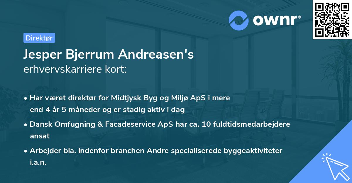Jesper Bjerrum Andreasen's erhvervskarriere kort