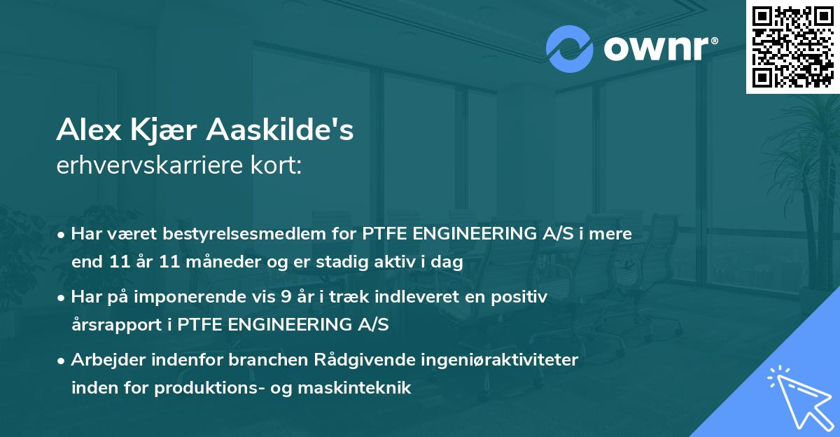 Alex Kjær Aaskilde's erhvervskarriere kort