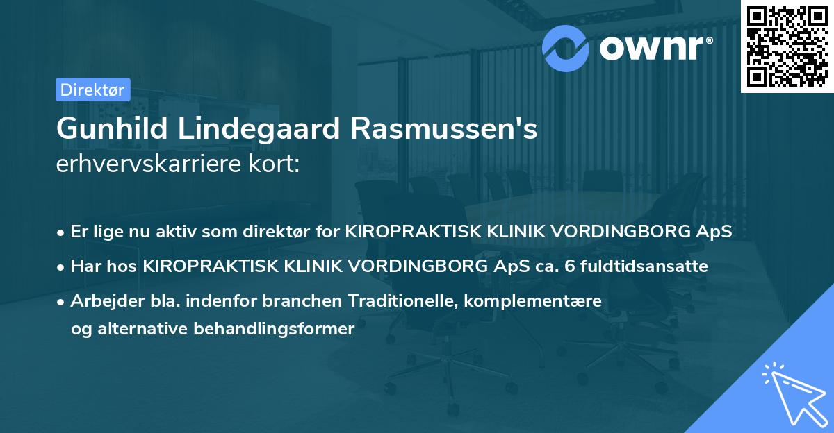 Gunhild Lindegaard Rasmussen's erhvervskarriere kort