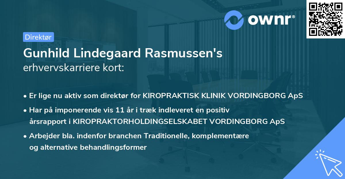Gunhild Lindegaard Rasmussen's erhvervskarriere kort