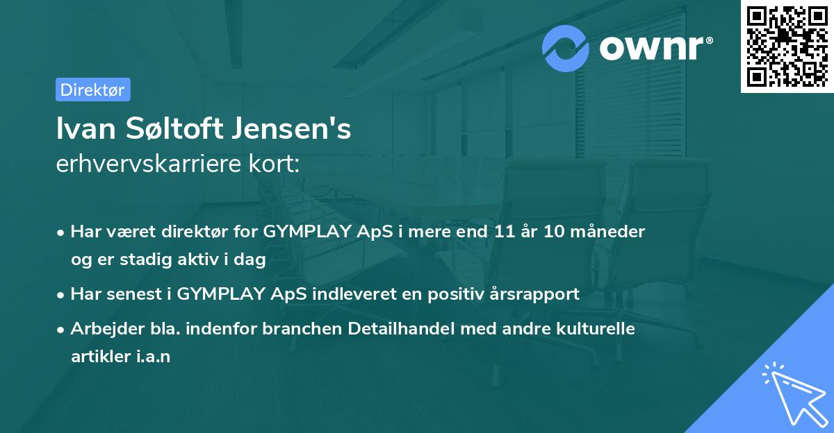 Ivan Søltoft Jensen's erhvervskarriere kort