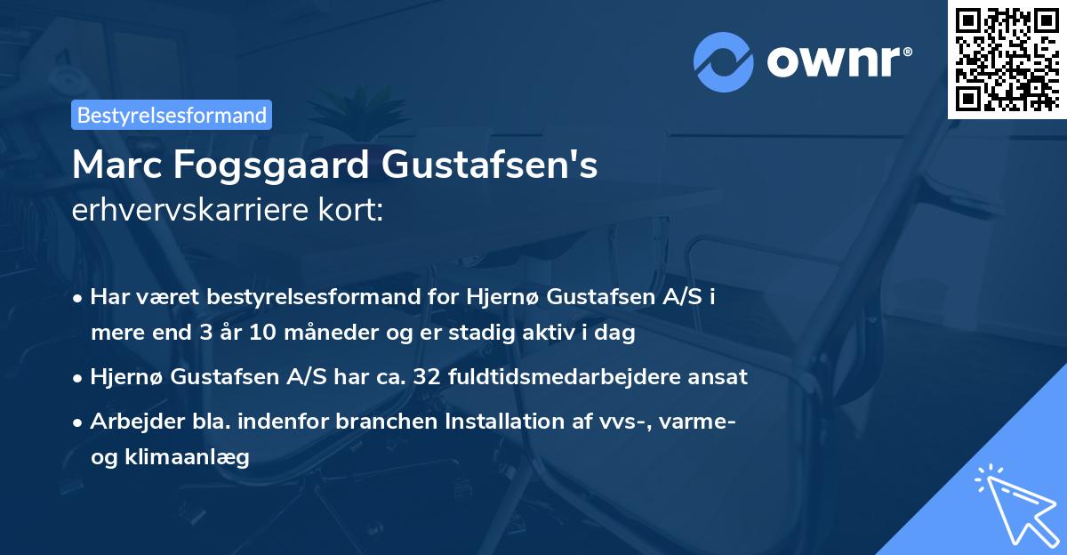 Marc Fogsgaard Gustafsen's erhvervskarriere kort