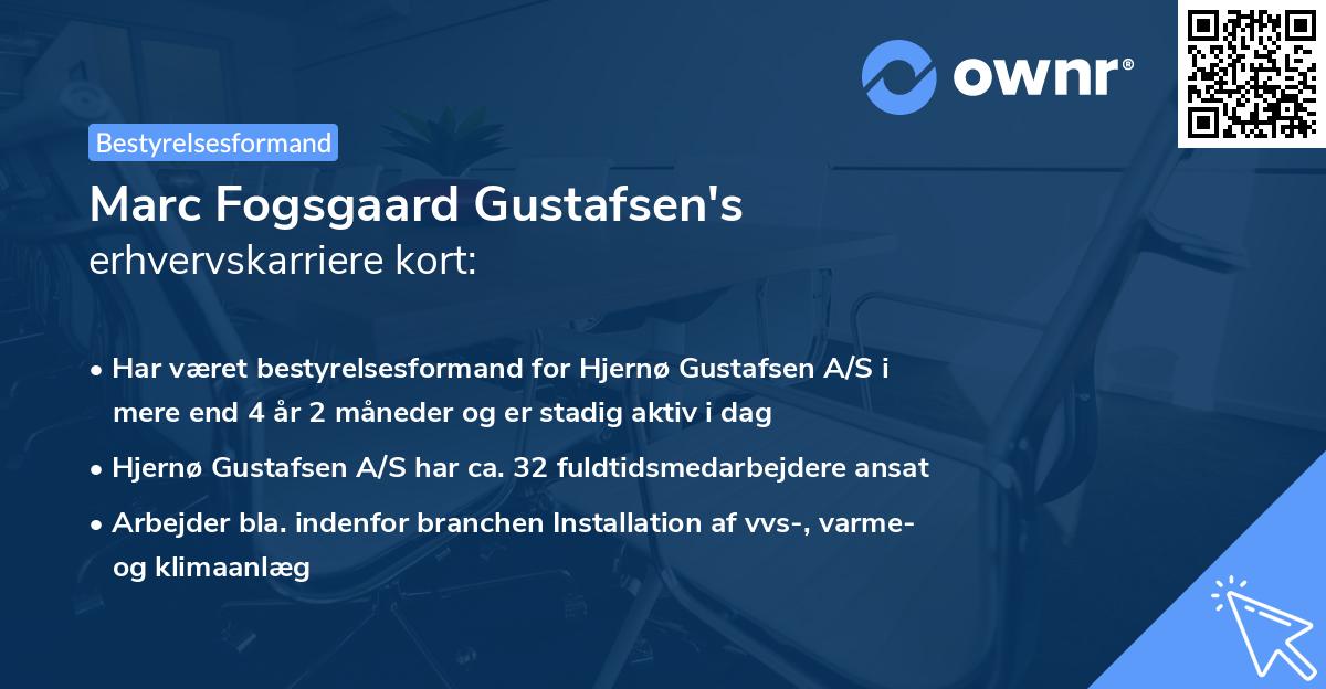 Marc Fogsgaard Gustafsen's erhvervskarriere kort