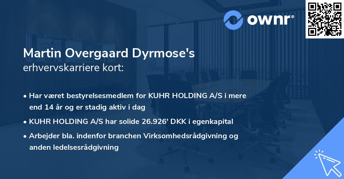 Martin Overgaard Dyrmose's erhvervskarriere kort