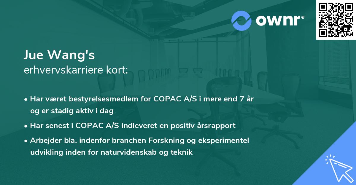 Jue Wang's erhvervskarriere kort
