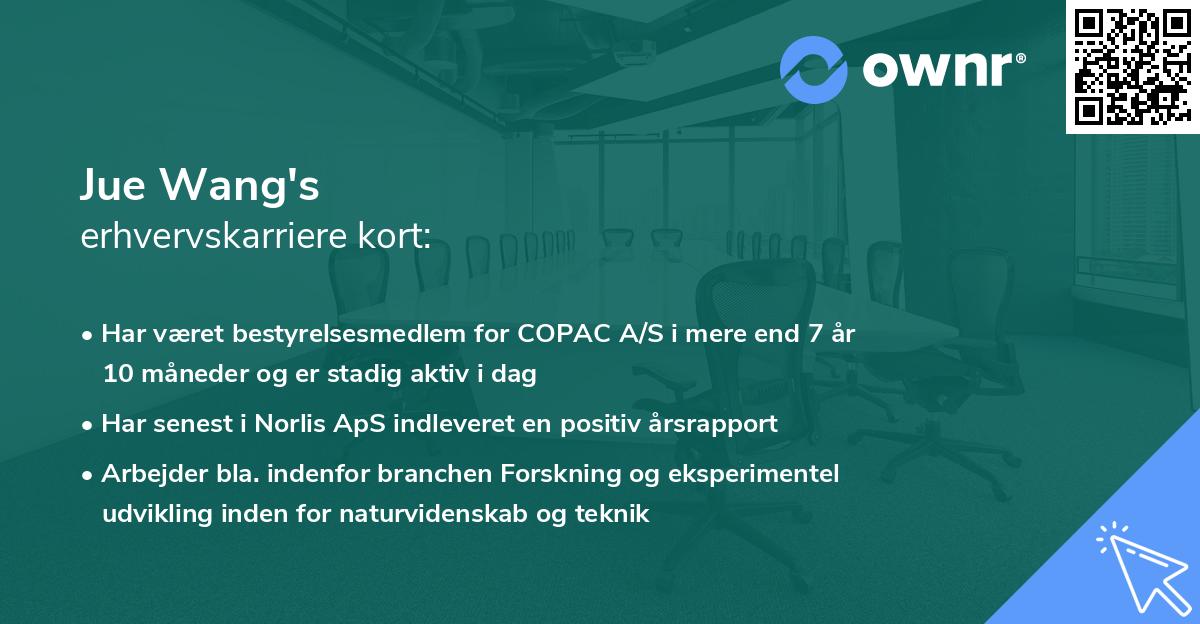Jue Wang's erhvervskarriere kort