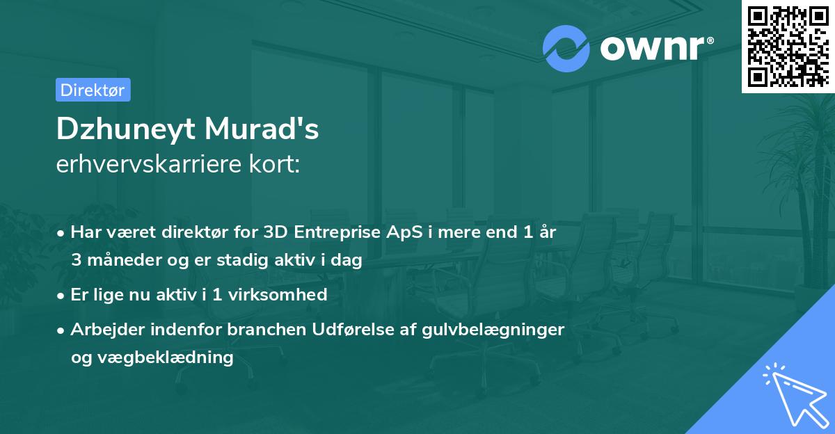Dzhuneyt Murad's erhvervskarriere kort