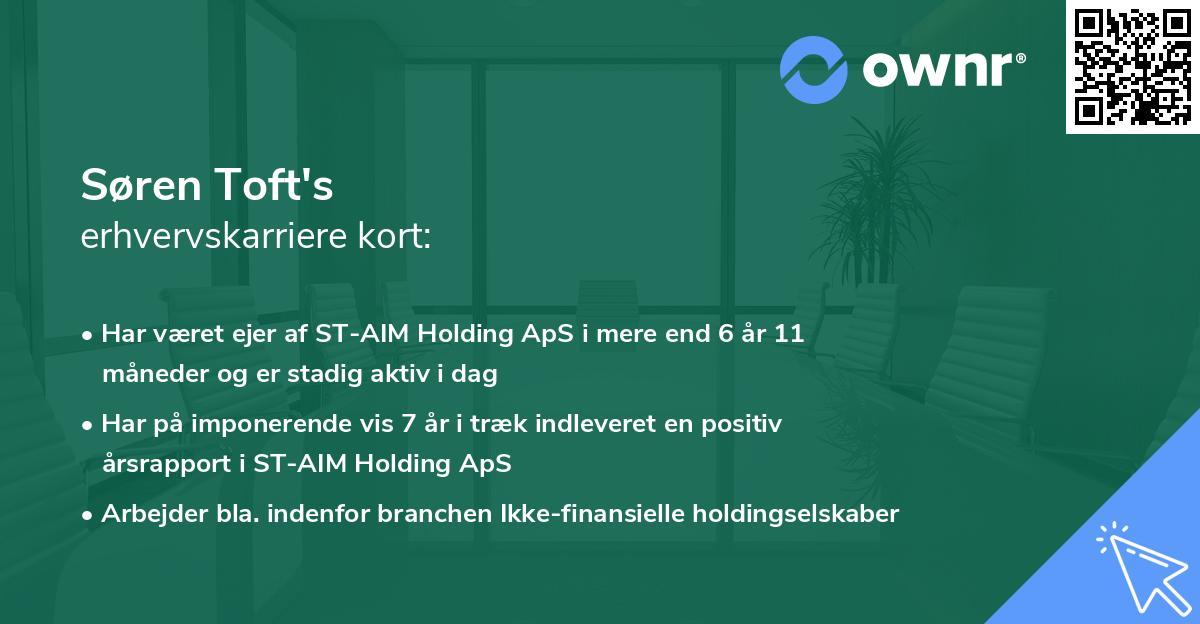 Søren Toft's erhvervskarriere kort