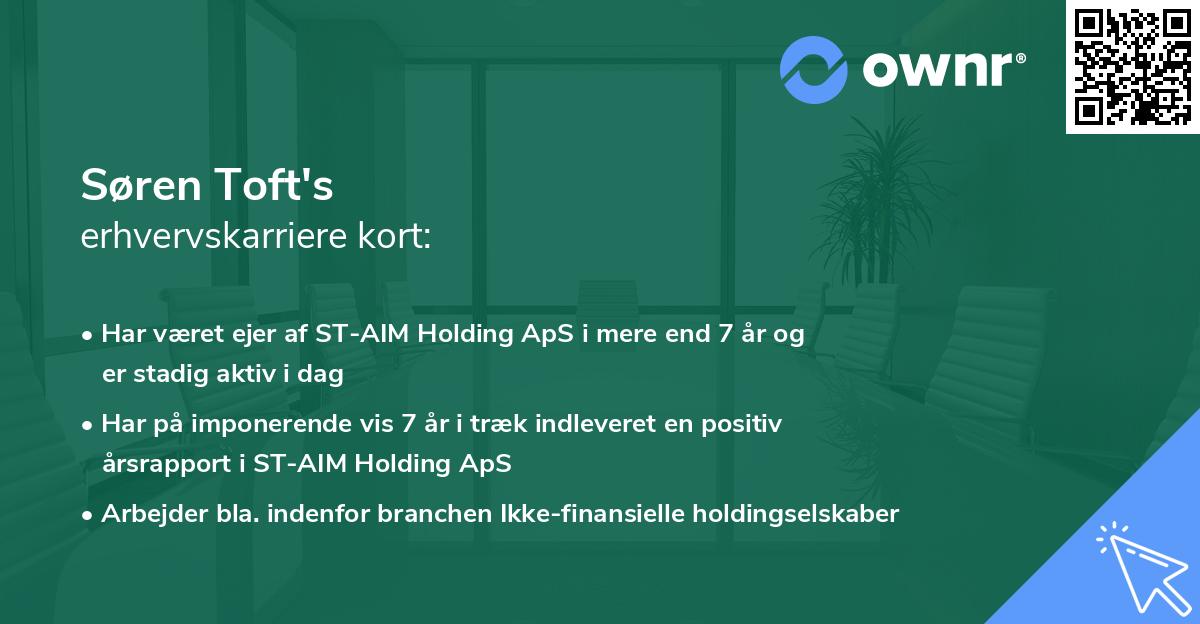 Søren Toft's erhvervskarriere kort