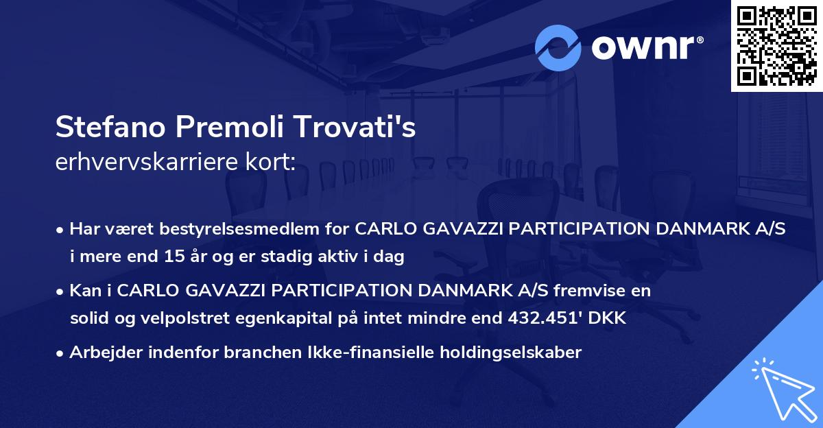 Stefano Premoli Trovati's erhvervskarriere kort