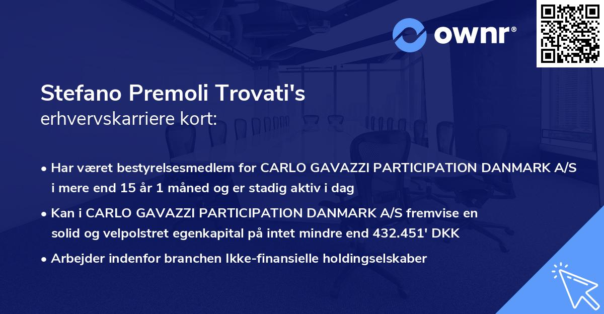 Stefano Premoli Trovati's erhvervskarriere kort