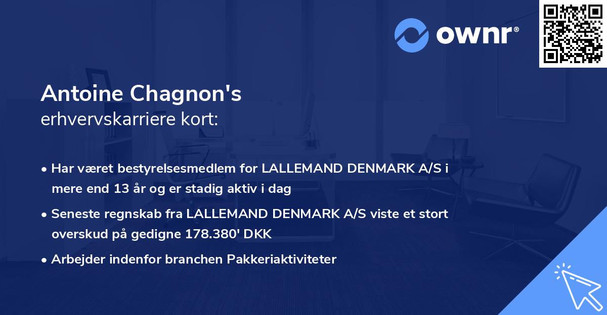 Antoine Chagnon's erhvervskarriere kort