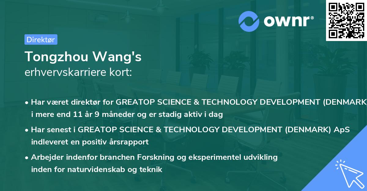 Tongzhou Wang's erhvervskarriere kort